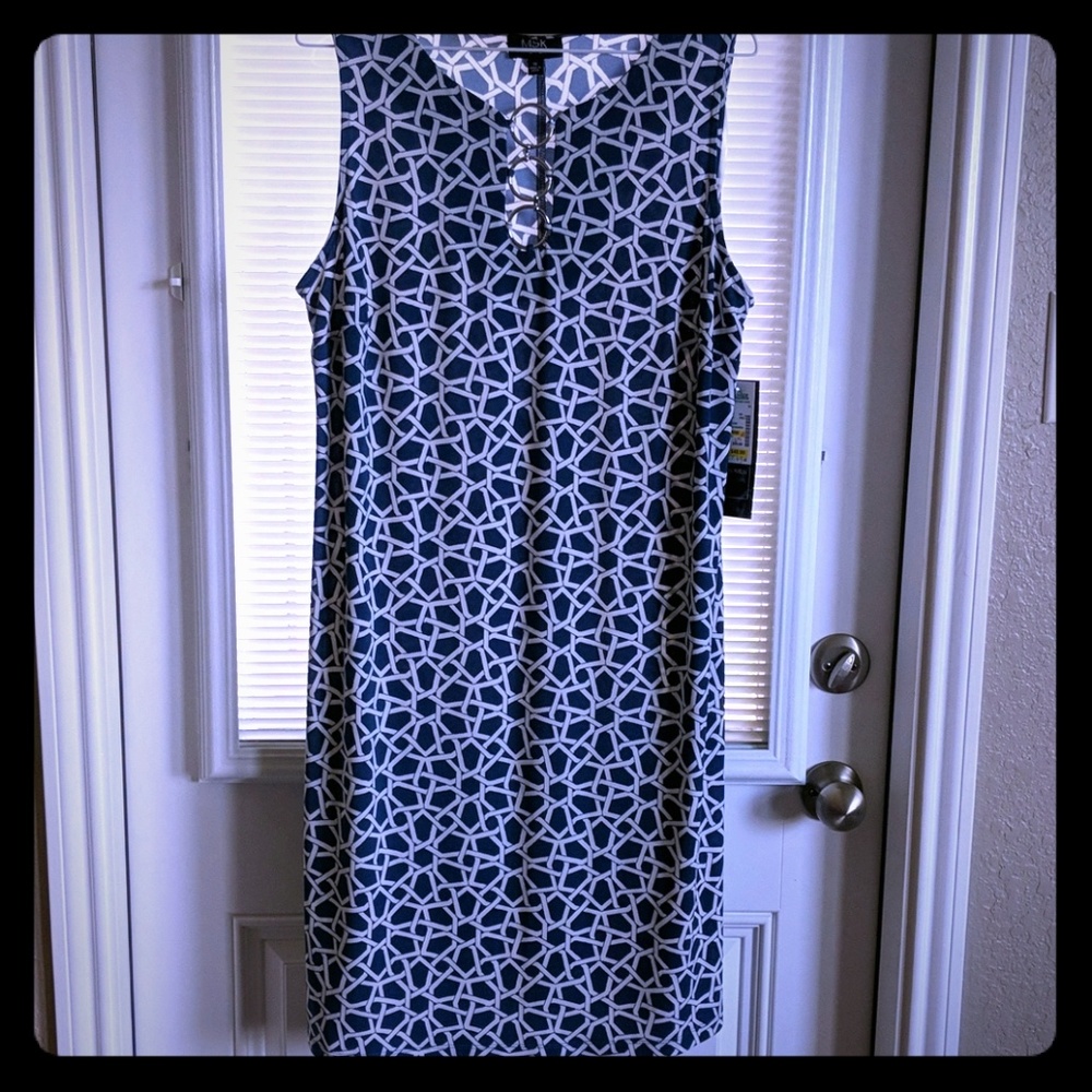 👗 Career sheath dress with silver ring detail 1X